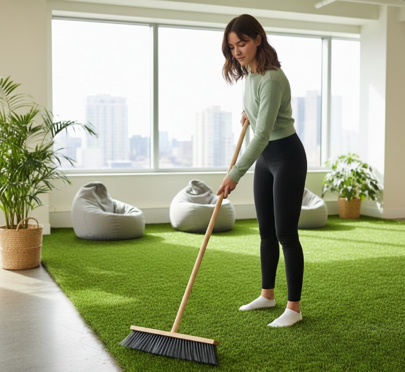 chica cepillando cepillo